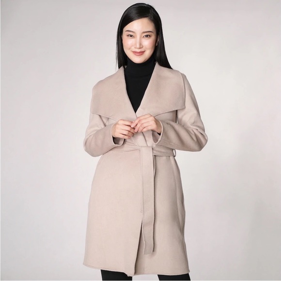 Tahari Elle wrap coat, handmade, wool blend, size S - Picture 5 of 5